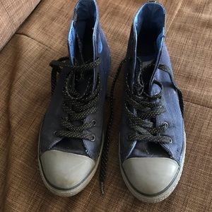 Navy and grey converse. High top. Mens 6.